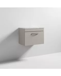 APS6925 600 WH Single Drawer Vanity & Worktop Stone Grey
