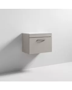 APS6927 600 WH Single Drawer Vanity & Worktop Stone Grey