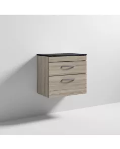 APS6929 600 WH 2-Drawer Vanity & Worktop Driftwood