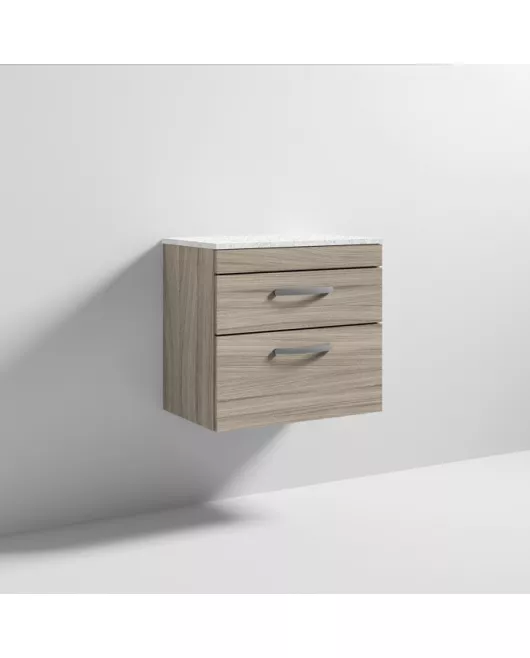 APS6930 600 WH 2-Drawer Vanity & Worktop Driftwood