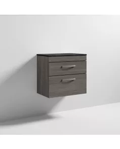 APS6935 600 WH 2-Drawer Vanity & Worktop Brown Grey Avola