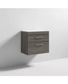 APS6936 600 WH 2-Drawer Vanity & Worktop Brown Grey Avola