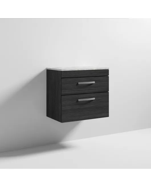 APS6937 600 WH 2-Drawer Vanity & Worktop Hacienda Black