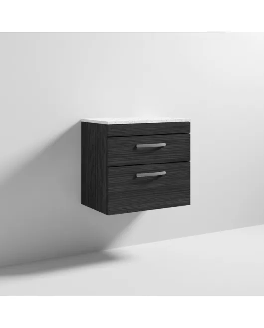 APS6939 600 WH 2-Drawer Vanity & Worktop Hacienda Black