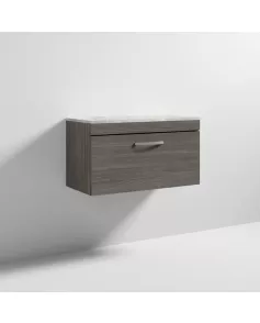 APS6952 800 WH Single Drawer Vanity & Worktop Brown Grey Avola
