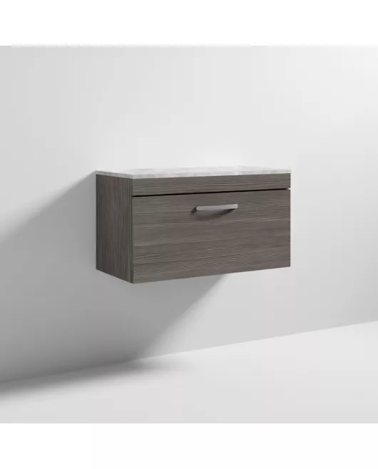 APS6952 800 WH Single Drawer Vanity & Worktop Brown Grey Avola