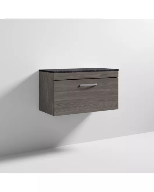 APS6953 800 WH Single Drawer Vanity & Worktop Brown Grey Avola