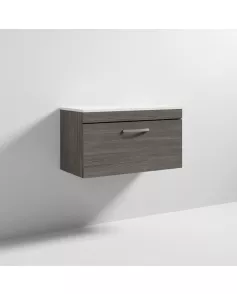 APS6954 800 WH Single Drawer Vanity & Worktop Brown Grey Avola