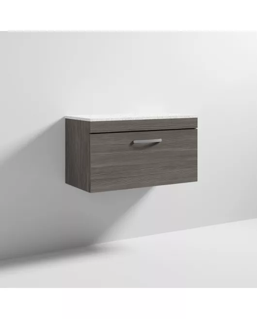 APS6954 800 WH Single Drawer Vanity & Worktop Brown Grey Avola