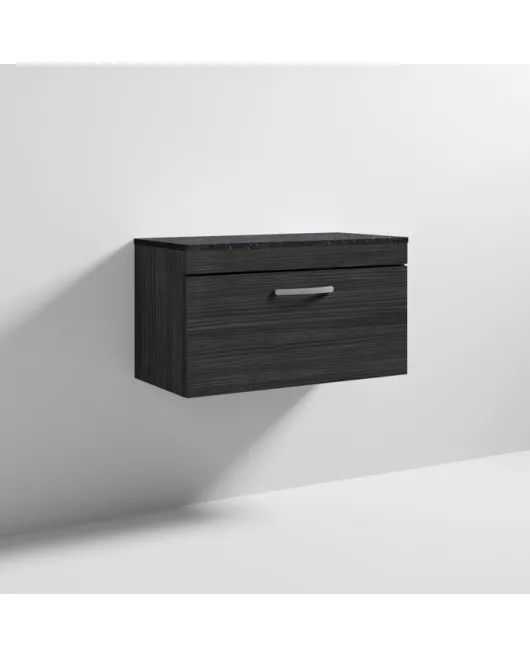 APS6956 800 WH Single Drawer Vanity & Worktop Hacienda Black