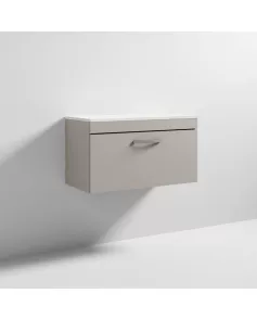 APS6963 800 WH Single Drawer Vanity & Worktop Stone Grey