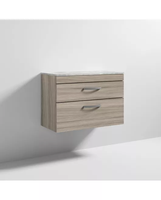 APS6964 800 WH 2-Drawer Vanity & Worktop Driftwood