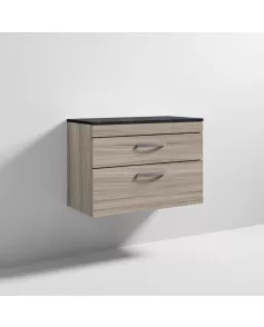 APS6965 800 WH 2-Drawer Vanity & Worktop Driftwood
