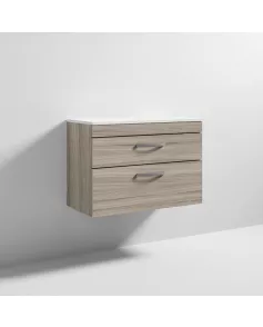 APS6966 800 WH 2-Drawer Vanity & Worktop Driftwood
