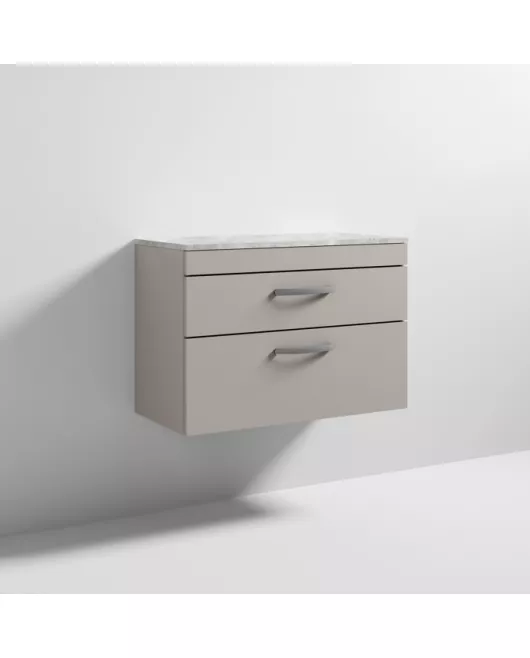 APS6979 800 WH 2-Drawer Vanity & Worktop Stone Grey