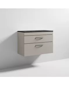 APS6980 800 WH 2-Drawer Vanity & Worktop Stone Grey