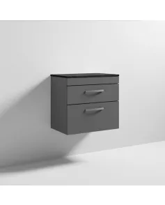 APS6986 600 WH 2-Drawer Vanity & Worktop Gloss Grey