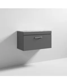 APS6988 800 WH Single Drawer Vanity & Worktop Gloss Grey