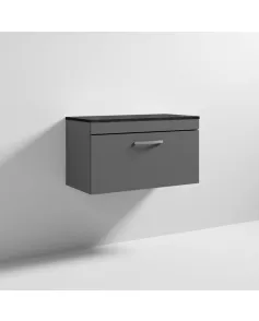 APS6989 800 WH Single Drawer Vanity & Worktop Gloss Grey