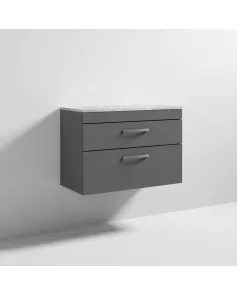 APS6991 800 WH 2-Drawer Vanity & Worktop Gloss Grey
