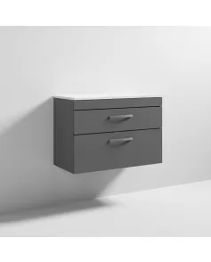 APS6993 800 WH 2-Drawer Vanity & Worktop Gloss Grey
