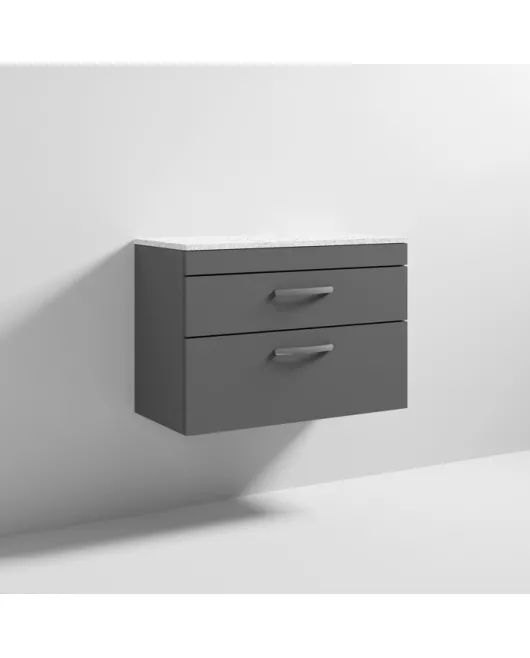 APS6993 800 WH 2-Drawer Vanity & Worktop Gloss Grey