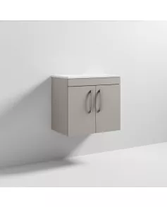 APS6999 600 WH 2-Door Vanity & Worktop Stone Grey