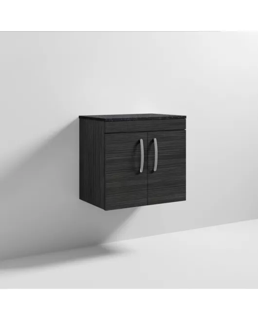 APS7004 600 WH 2-Door Vanity & Worktop Hacienda Black