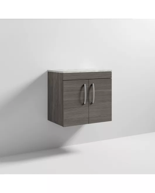 APS7006 600 WH 2-Door Vanity & Worktop Brown Grey Avola