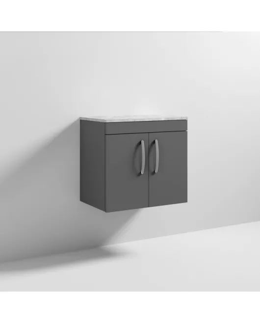 APS7009 600 WH 2-Door Vanity & Worktop Gloss Grey