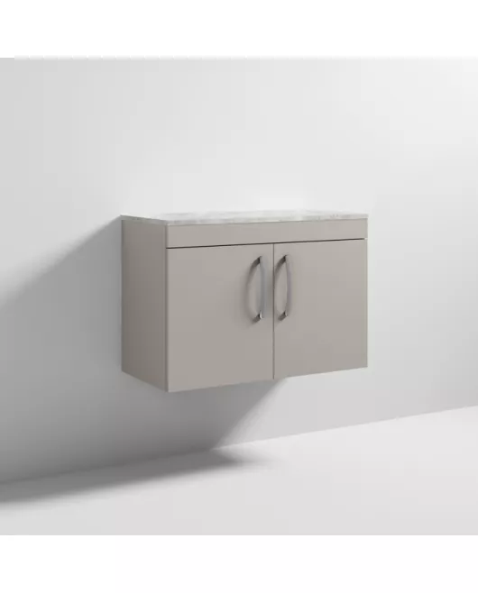 APS7018 800 WH 2-Door Vanity & Worktop Stone Grey