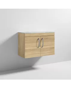 APS7021 800 WH 2-Door Vanity & Worktop Natural Oak