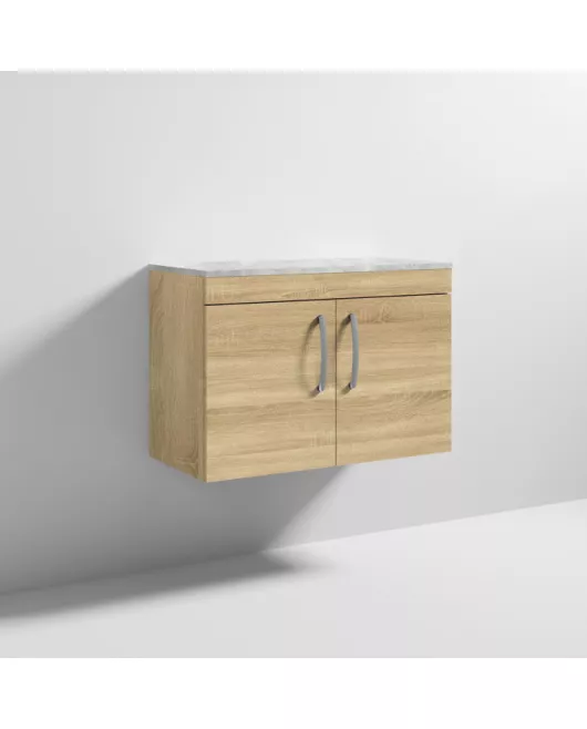 APS7021 800 WH 2-Door Vanity & Worktop Natural Oak