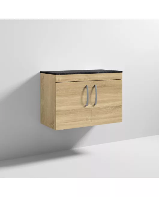APS7022 800 WH 2-Door Vanity & Worktop Natural Oak