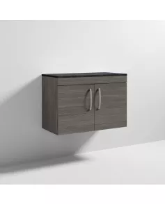 APS7028 800 WH 2-Door Vanity & Worktop Brown Grey Avola