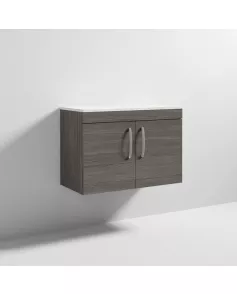 APS7029 800 WH 2-Door Vanity & Worktop Brown Grey Avola