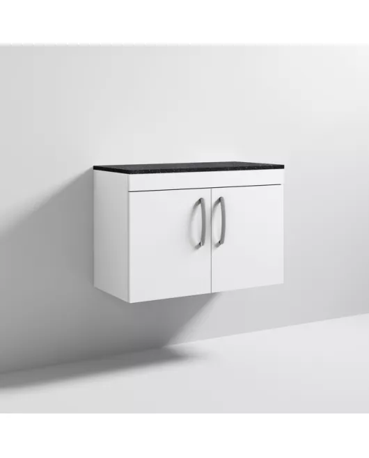 APS7034 800 WH 2-Door Vanity & Worktop Gloss White