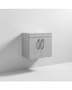 APS7042 600 WH 2-Door Vanity & Worktop Gloss Grey Mist