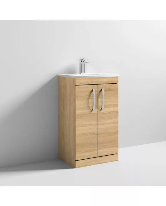 APS7055 500 FS 2-Door Vanity & Basin 4 Natural Oak