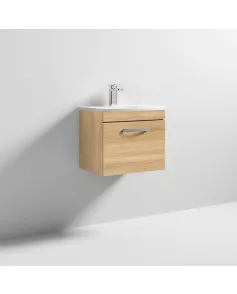 APS7061 500 WH Single Drawer Vanity & Basin 4 Natural Oak