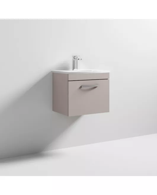 APS7065 500 WH Single Drawer Vanity & Basin 4 Stone Grey