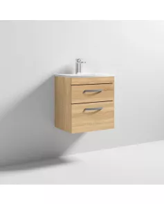 APS7067 500 WH 2-Drawer Vanity & Basin 4 Natural Oak