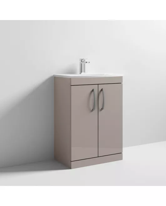 APS7077 600 FS 2-Door Vanity & Basin 4 Stone Grey