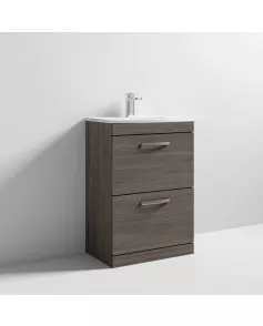 APS7080 600 FS 2-Drawer Vanity & Basin 4 Brown Grey Avola