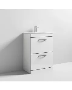 APS7082 600 FS 2-Drawer Vanity & Basin 4 Gloss White