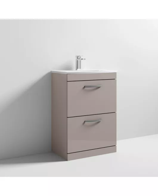 APS7083 600 FS 2-Drawer Vanity & Basin 4 Stone Grey