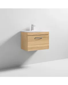 APS7085 600 WH Single Drawer Vanity & Basin 4 Natural Oak