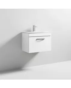 APS7088 600 WH Single Drawer Vanity & Basin 4 Gloss White