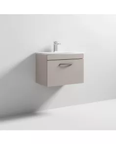 APS7089 600 WH Single Drawer Vanity & Basin 4 Stone Grey