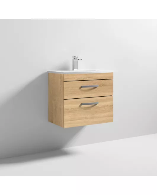 APS7091 600 WH 2-Drawer Vanity & Basin 4 Natural Oak